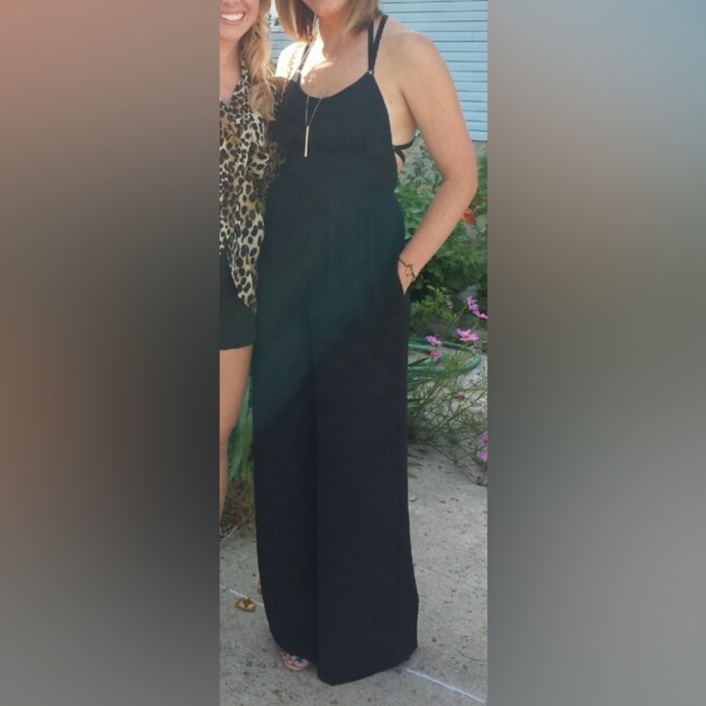 RACHEL Rachel Roy wide leg black jumpsuit